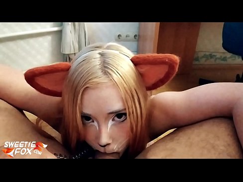 ❤️ Kitsune swallow dick and cum in her mouth ❤️❌ Super sex at us ❤